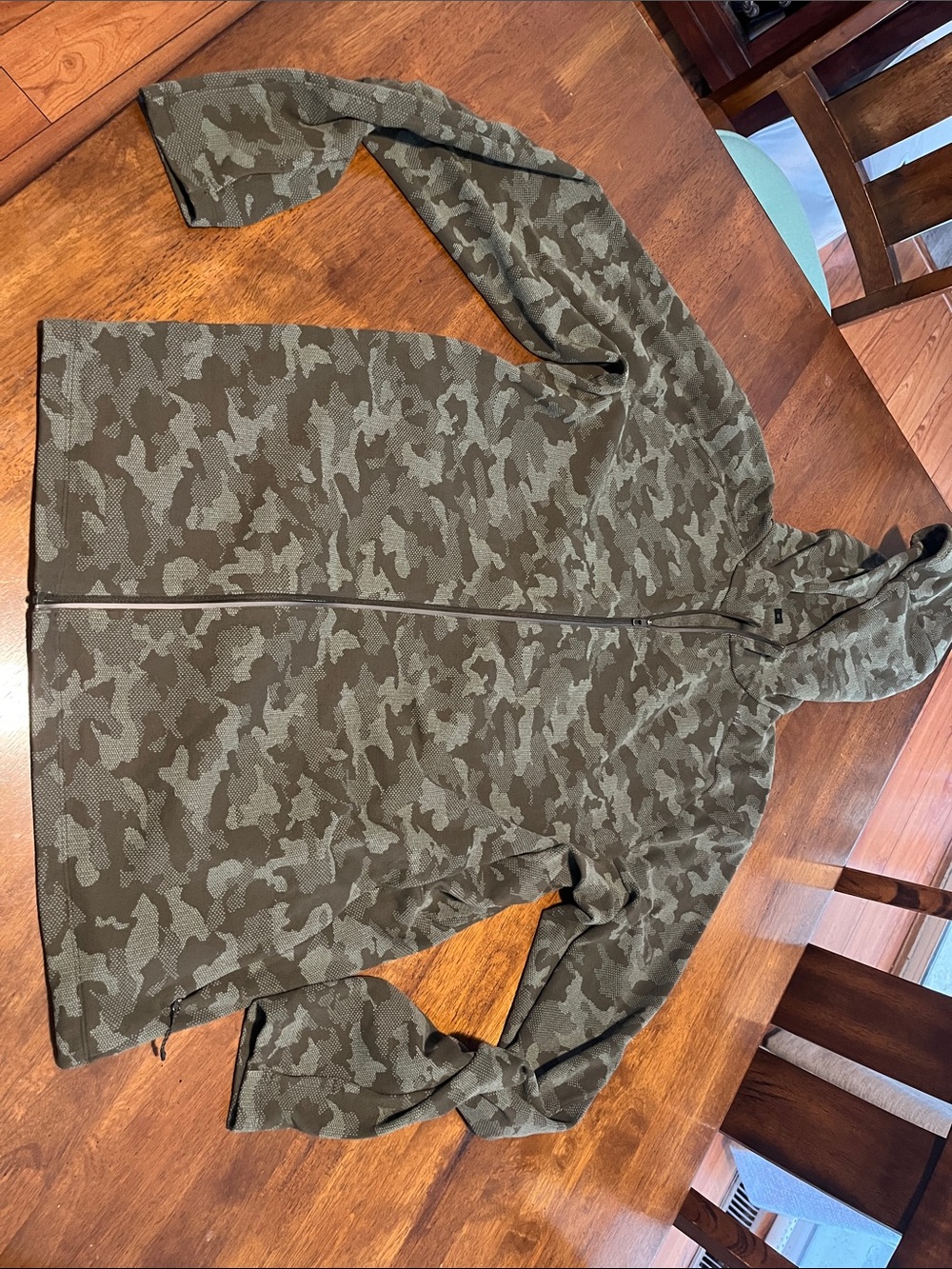 Camo Zip-Up Hooded Jacket - Olive Green Surge hoody Green Camo